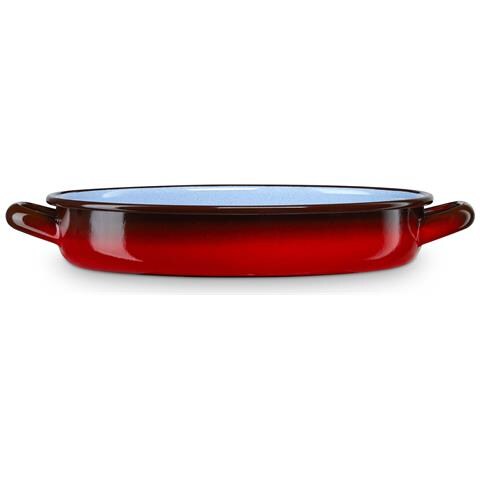 Ignea Mini Casseruola Induzione 18 Cm, Teglia 0,9 L Acciaio Smaltato, Vintage, Fuoco Rosso - Foto 1