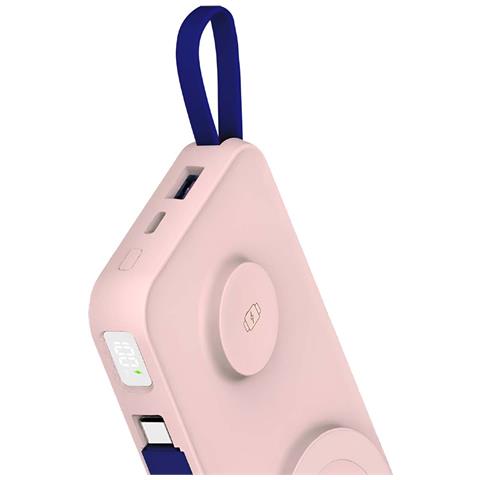 Powerbank Magsafe 10000mah 22w Usb-c / Usb-a Con Display Led Modello Pastelup, Rosa - Foto 10