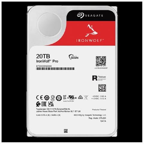 Hd Sata3 Iron Wolf Pro 20tb 3.5"" 7200 Rpm 256mb Cache 24x7 - Nas Hdd - St20000nt001 - Gar. 3 Anni - Foto 4