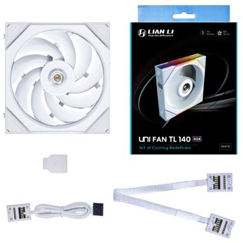 14TL1W sistema di raffreddamento per computer Case per computer Ventilatore 14 cm Bianco 1 pz - Foto 3
