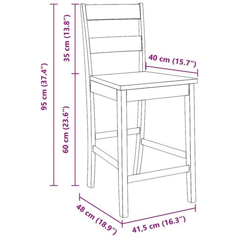 Sgabelli da Bar 2 pz Bianchi in Legno Massello di Hevea - Foto 2