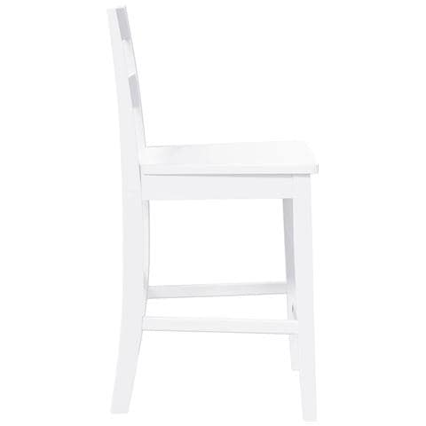 Sgabelli da Bar 2 pz Bianchi in Legno Massello di Hevea - Foto 10