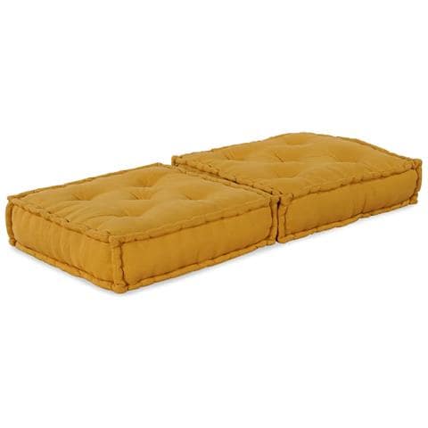 Pouf Modulare Giallo 70x70x36 in Tessuto - Foto 9