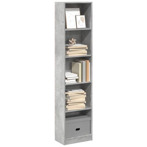 Libreria Grigio Cemento 40x24x176 Cm In Legno Multistrato - Foto 1