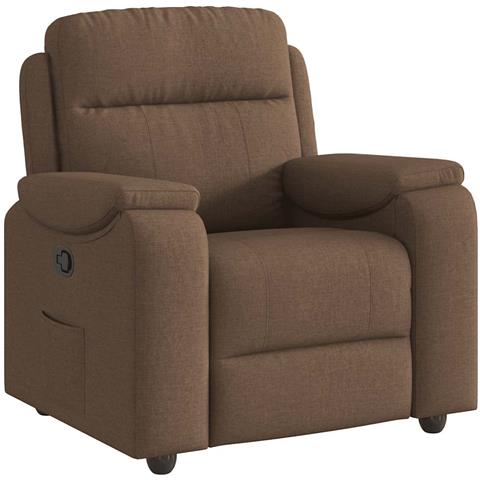 Poltrona Reclinabile In Tessuto Marrone - Foto 2