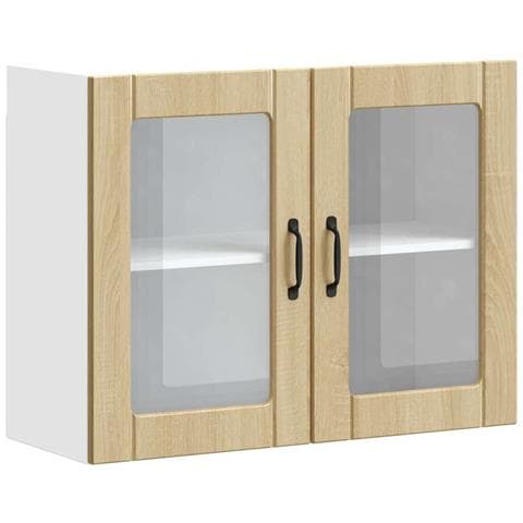 Pensile Da Cucina Con Porta In Vetro Lucca Rovere Sonoma - Foto 2