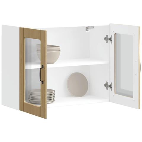 Pensile Da Cucina Con Porta In Vetro Lucca Rovere Sonoma - Foto 1