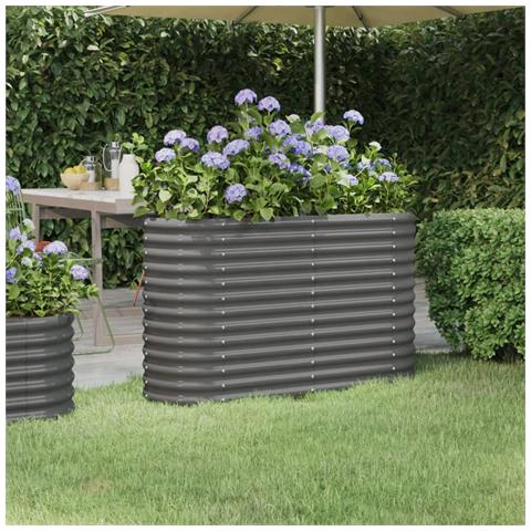 Letto Giardino Acciaio Verniciato A Polvere 114x40x68 Cm Grigio - Foto 6