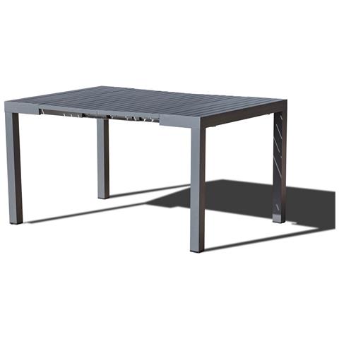 Console Extensible Aluminium Salotto Da Giardino In Teak Per 10 Persone, Tavolo Ovale, 6 Sedie, 2 Poltrone - Foto 2