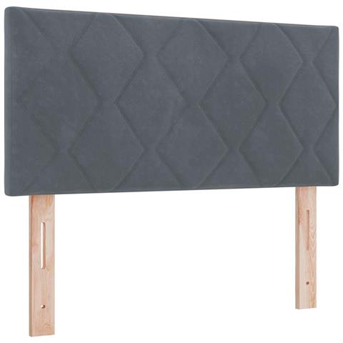 Testiera Design Blocchi Diamante Grigio Scuro 90 cm in Velluto - Foto 1