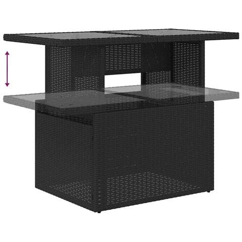 Set Divani da Giardino 9 pz con Cuscini Nero in Polyrattan - Foto 9