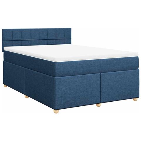 Giroletto a Molle con Materasso Blu 140x190 cm in Tessuto - Foto 1