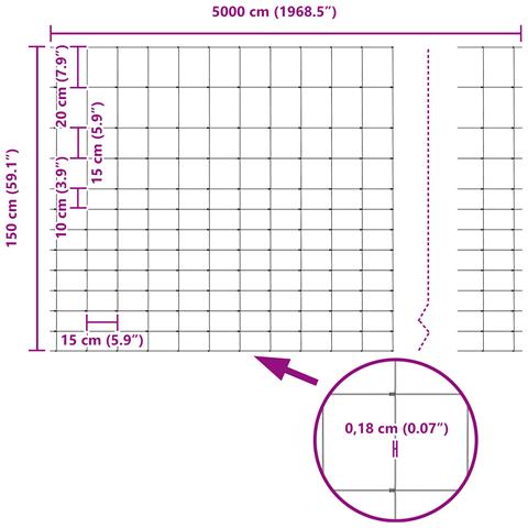 Recinzione da Campo 1,5x50 m Acciaio Galvanizzato - Foto 8
