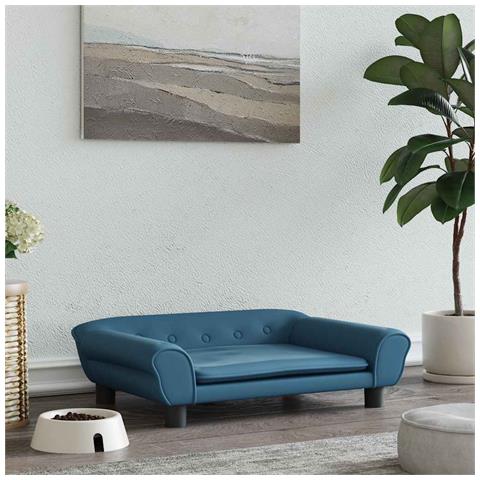 Lettino per Cani Blu 70x48x22 cm in Velluto - Foto 2