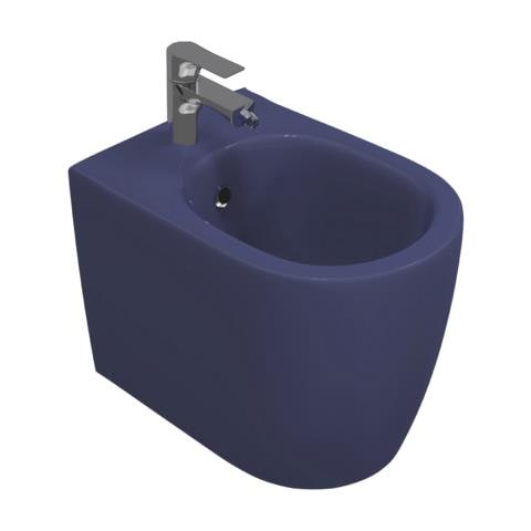 Sanitari Filomuro Opaco Infinity: Vaso, Bidet, Copriwater Soft-close - Blu Opaco - Foto 4
