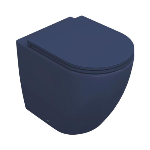 Sanitari Filomuro Opaco Infinity: Vaso, Bidet, Copriwater Soft-close - Blu Opaco - Foto 1