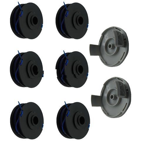 Set Di Ricambio Rac123 Bobina Per Decespugliatore ×6 + Copertura Rac122 ×2 Compatibile Con Ryobi - Foto 1