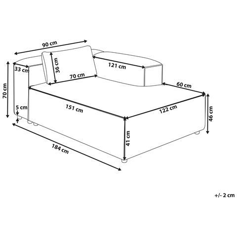 Chaise Longue Versione Sinistra Brande Pelle Sintetica Marrone Dorato - Foto 8