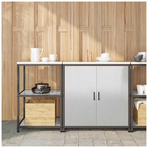 Set di Stoccaggio per Cucina 2 pcs Argento 150 x 50 x 92 cm - Foto 2