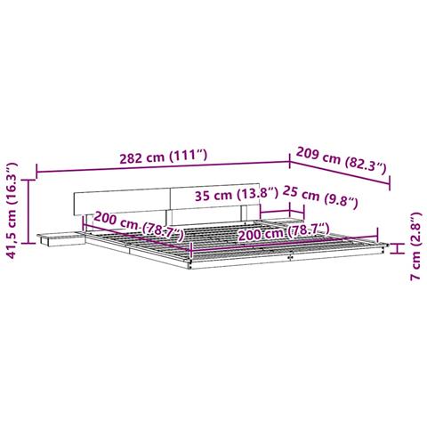 Struttura del letto Bianco 200 x 200 cm legno - Foto 9