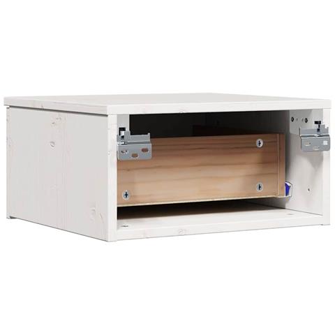 Comodino 2 pcs Bianco 37 x 35 x 18.5 cm Legno di pino massello - Foto 9