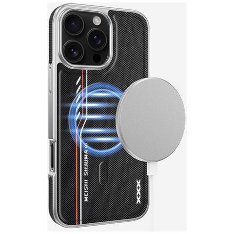 Custodia Magnetica Nera Compatibile Con Iphone 17 Pro - Texture Diamante, Protezione Antiurto - Foto 2
