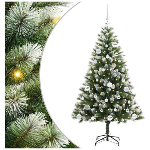 Albero di Natale artificiale a cerniera con neve fioccata - Foto 1