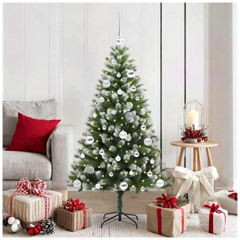 Albero di Natale artificiale a cerniera con neve fioccata - Foto 2