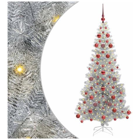 Albero di Natale con 300 LED con supporto Argento 180 cm PET - Foto 1