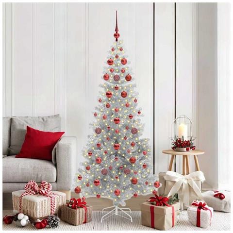 Albero di Natale con 300 LED con supporto Argento 180 cm PET - Foto 2