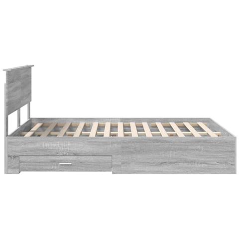 Struttura del letto con testiera Grigio Sonoma 135 x 190 cm - Foto 9