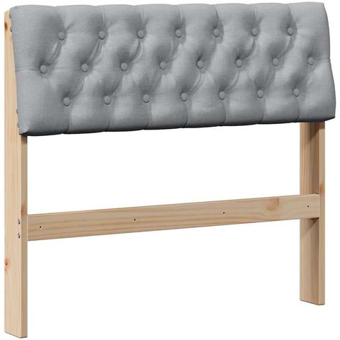 Testiera imbottita Grigio chiaro 90 cm Pino massello - Foto 1