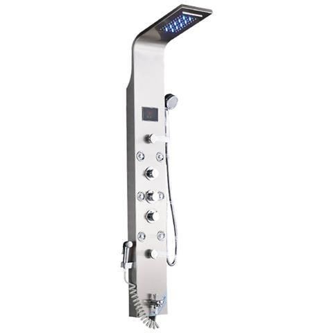 Pannello doccia, Blackswan, tipo M8009, modello nichelato con bocca, display digitale, doccetta bidet, LED e funzioni SPA, misura 128 cm - Foto 1