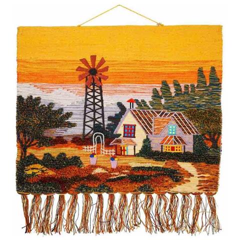 Arazzo Decorativo In Iuta Intrecciata 100x80 - Foto 1