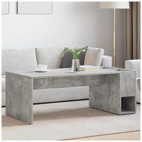 Tavolino da salotto Grigio cemento 101,5 x 50 x 37 cm - Foto 2