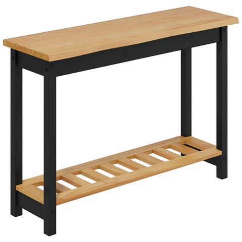 Tavolo consolle con lo scaffale EKAI Nero 112 x 35 x 76 cm - Foto 1