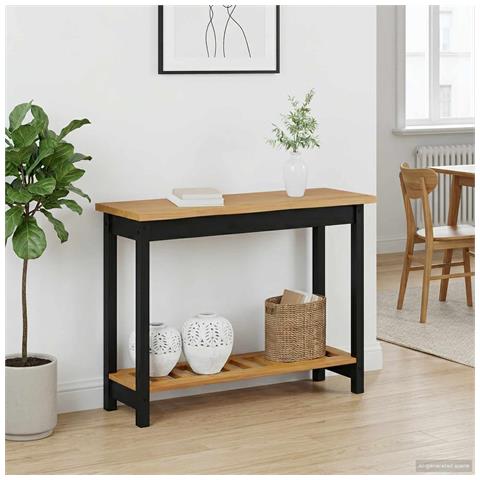Tavolo consolle con lo scaffale EKAI Nero 112 x 35 x 76 cm - Foto 2