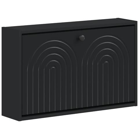 Mobiletto per Scarpe da Muro ALKMAAR 71 x 17 x 43 cm Nero - Foto 1