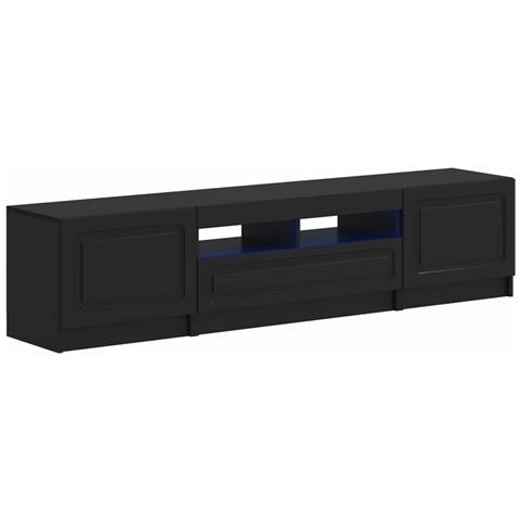 Mobile TV LED a 5 pezzi Nero Legno ingegnerizzato - Foto 1