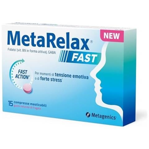 Metarelax Fast 15 Compresse Masticabili Gusto Naturale di Fragola Senza Glutine Senza Lattosio con Edulcoranti - Foto 1