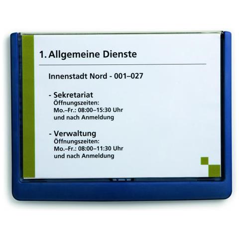 Click Sign 210x1485mm A5 Targa Porte Pareti Abs Apertura Scatto Blu - Foto 1