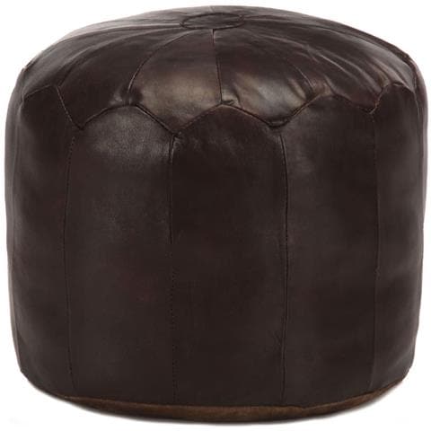 Pouf Marrone Scuro 40x35 Cm In Vera Pelle Di Capra - Foto 1