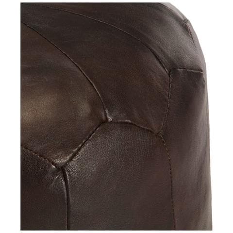 Pouf Marrone Scuro 40x35 Cm In Vera Pelle Di Capra - Foto 2