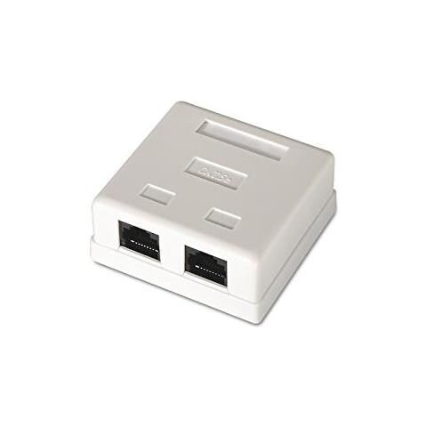 10.21.1502 - Rosetta di Superficie RJ45 Cat. 6 con 2 Presa di Collegamento UTP, Bianco - Foto 1