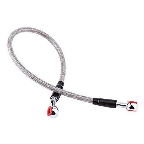 Freno Olio Tubo Linea 4590 Cm M10 Universale Del Motociclo Del Freno Olio Tubo Flessibile Carburante Tube Line Fitting Intrecciato Dellacciaio Inossidabile (45 Cm-gray) - Foto 2
