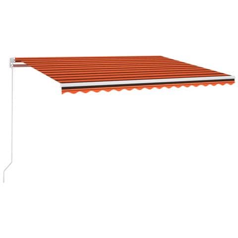 Tenda da Sole Retrattile Manuale LED 400x300 cm Arancio Marrone - Foto 1