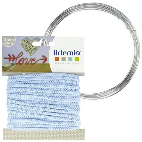 Filato Per Maglieria Azzurro 5 Mm X 5 M + Filo Di Alluminio - Foto 1