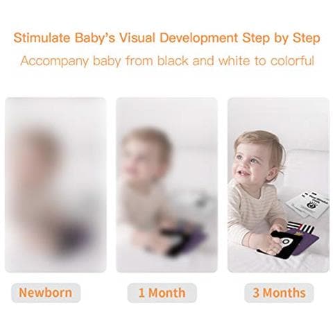 Flashcard Per Bambini Ad Alto Contrasto, 80 Pezzi 160 Pagine Nero Bianco Colorato Stimolazione Visiva Scheda Di Attività Di Apprendimento Per Bambini Di Età 0-3-6-12-36 Mesi, 55 X 55 Neonati Giocattoli Regalo - Foto 4