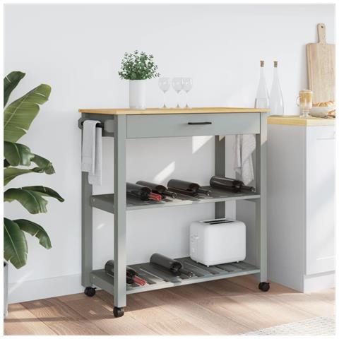 Carrello Da Cucina Monza 84x40x90 Cm In Legno Massello Di Pino - Foto 3