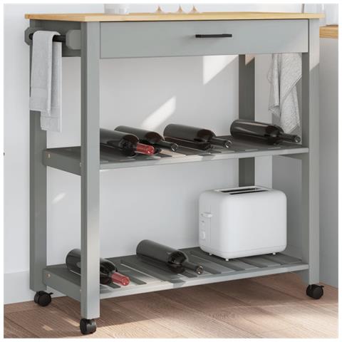 Carrello Da Cucina Monza 84x40x90 Cm In Legno Massello Di Pino - Foto 1
